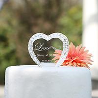 Cake Topper Personalized Hearts / Classic Couple Crystal Wedding / Bridal Shower / Anniversary Garden Theme Gift Box