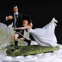 Cake Topper Non-personalized Funny Reluctant / Sport Resin Wedding White / Black Classic Theme Gift Box