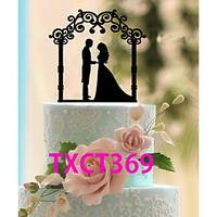 Cake Topper Non-personalized Classic Couple Acrylic Wedding Black Classic Theme 1 OPP