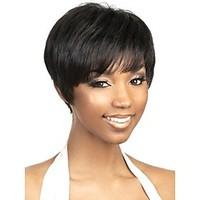 Capless Short Black Human Hair Wigs