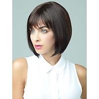 Capless Short Chestnut Brown Bob Human Hair Wigs