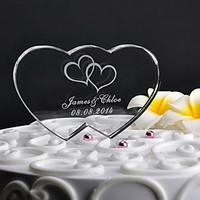 Cake Topper Personalized Hearts Crystal Wedding / Anniversary Classic Theme Gift Box