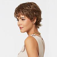 Capless Mix Color Extra Short High Quality Natural Curly Hair Synthetic Wig with Side Bang
