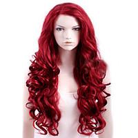 Capless Red Extra Long High Quality Natural Curly Synthetic Wig