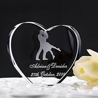Cake Topper Personalized Hearts Crystal Anniversary / Wedding Classic Theme Gift Box