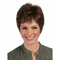 Capless Mix Color Extra Short High Quality Natural Curly Hair Synthetic Wig with Side Bang