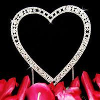 Cake Topper Classic Couple / Hearts Wedding / Bridal Shower / Anniversary Rhinestone Silver Garden Theme / Classic Theme OPP