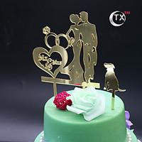 cake topper non personalized classic couple acrylic wedding flowers bl ...