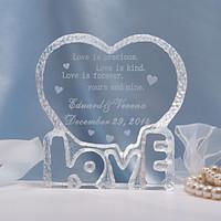 cake topper personalized hearts crystal wedding bridal shower annivers ...
