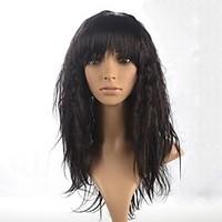 capless ladys curly long hair wig full bang