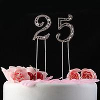 Cake Topper Non-personalized Crystal Anniversary / Birthday Rhinestone Classic Theme Poly Bag