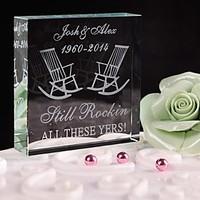 Cake Topper Personalized Crystal Anniversary / Bridal Shower / Baby Shower / Quinceañera Sweet Sixteen / Birthday / Wedding White