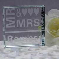 Cake Topper Personalized Crystal Wedding / Anniversary Gift Box