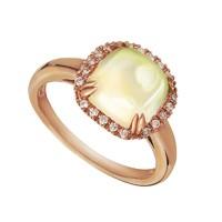 Candy Rocks 9ct rose gold lemon quartz and diamond ring