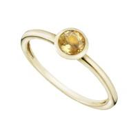 Candy Rocks 9ct gold round citrine ring