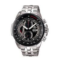 casio edifice mens black dial stainless steel bracelet watch