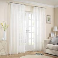 capri white 2 pencil pleat voile curtains single