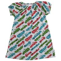 car print girls dress grey quality kids boys girls