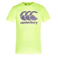 canterbury vapodri polo logo tee boys safety yellow