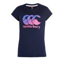 canterbury ccc logo tee girls navybeetrootmadison