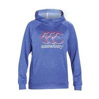 canterbury poly fleece over the head hoodie girls dazzling blue marl