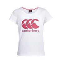 Canterbury AW15 Girls CCC Logo Tee - White/Raspberry Sorbet