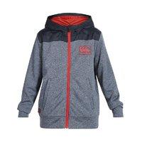 canterbury vaposhield fleece zip through boys hoody sky captain marl