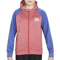 canterbury poly fleece zip through girls hoody azalea marl dazzling bl ...