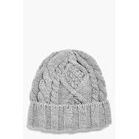 Cable Knit Beanie - grey