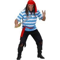 Caribbean Pirate Costume Extra Large For Buccaneer Fancy Dress