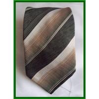 ca green brown creme diagonal striped tie