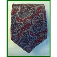 Carlo Palazzi Studio - Red, Silver & Blue Paisley design - Tie