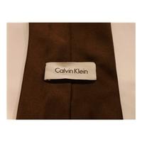 calvin klein chocolate brown silk tie
