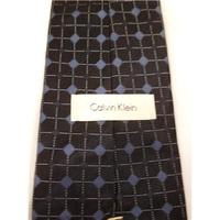 calvin klein blue checked silk tie