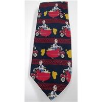 C&A navy & red mix Wallace & Gromit print tie