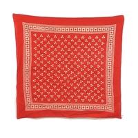 candy red small scarf with white boarded spot design