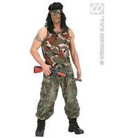 Camouflage Sleeveless Shirt Costume For Military Army War Fancy Dress