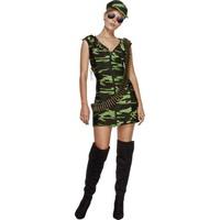 Camouflage Green Fever Combat Girl Costume