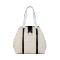 cavalli class large white leather shoulder bag