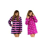 Candy Stripe Womens Cosy Fleece Robe