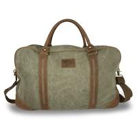 canvas and leather holdall