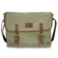 canvas and leather messenger bag