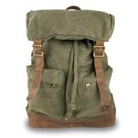 canvas and leather backpack