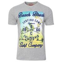 Cali Surf Motif T-Shirt in Grey Marl - Tokyo Laundry