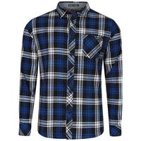 carlsson checked flannel shirt in true blue tokyo laundry