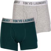 camden 2 pack boxer shorts set in light grey marl deep teal tokyo laun ...