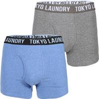 Cairns Boxer Shorts in Mid Grey Marl / Cornflower Blue - Tokyo Laundry
