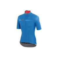 castelli gabba 2 short sleeve windrain jersey blue m