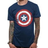 captain america shield distressed unisex small t shirt