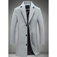 Casual/Daily Simple Coat, Solid Shirt Collar Long Sleeve Winter Hand wash Wash inside out Cotton Long
